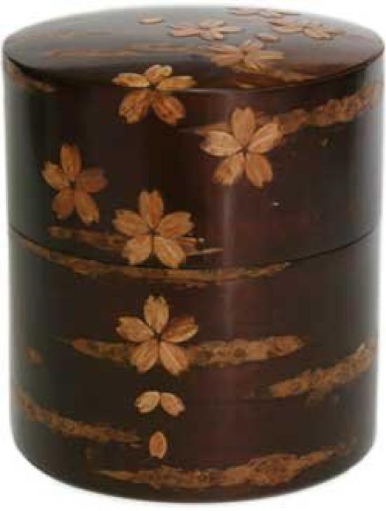Kakunodate cherry bark crafts: Tea caddy made entirely from cherry bark (medium)
