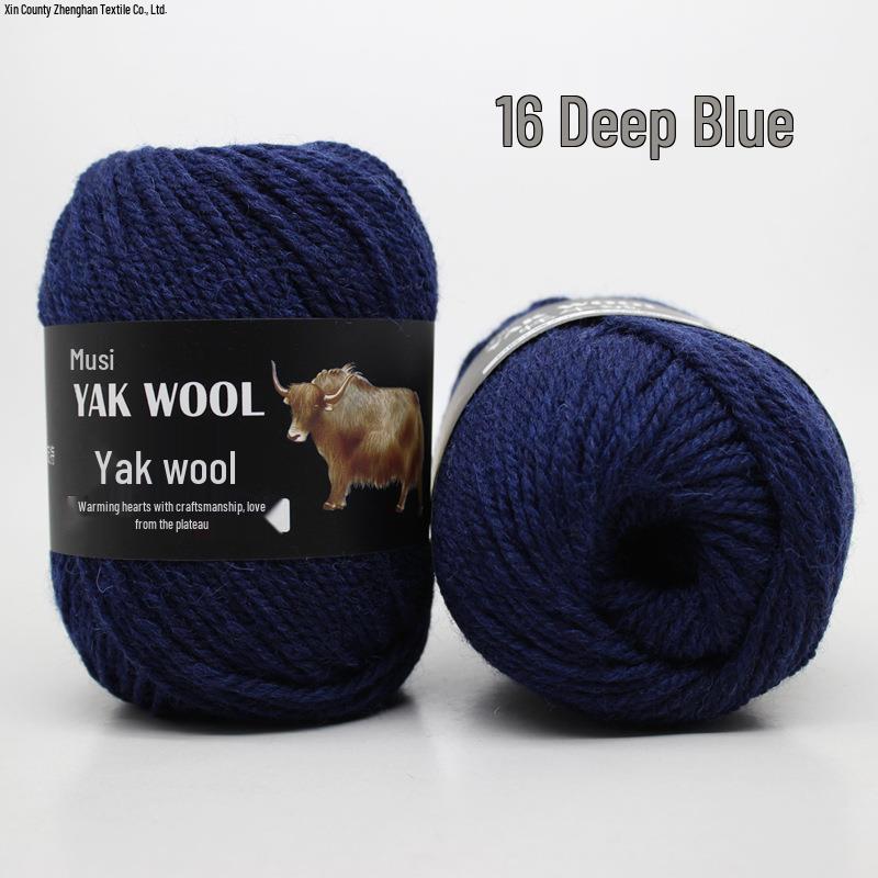 Yak Wool 3-Ply Hand-Knitted Medium-Thick Yarn for Sweaters, Coats, Scarves, and Hats (DIY).