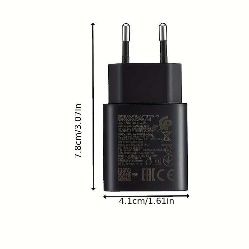 25W USB Type C Super Fast Charger European for Samsung Galaxy S23 S22 S21 S20 Ultra Plus A53 A52 With3.3ft Charging Cable(black)