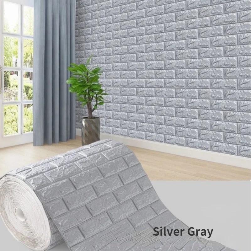 3/5/10 M 3D Self-adhesive Wallpaper Stickers 3M Brick Wall Stickers Home Decor Wallpaper for Walls DIY Bedroom Papel De Parede