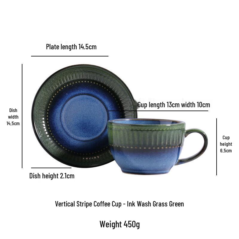 Abay Vintage Kiln-Glazed Ceramic Coffee Cup Set