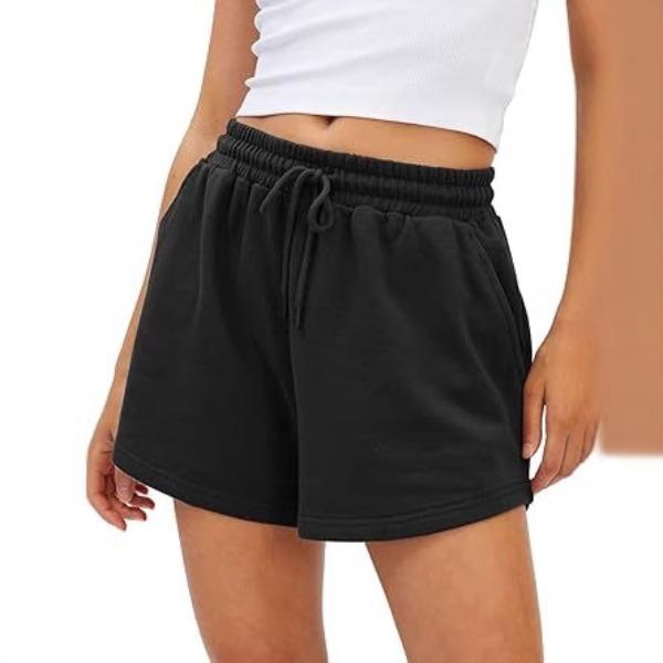 Women s Sports Shorts Summer Casual Pants Five-point Shorts XS чёрный