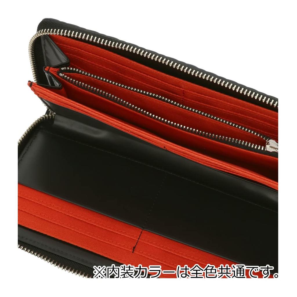 Lange Geldbörse Rundum-Reißverschluss Kartenaufbewahrung Echtes Leder 047626 Garbo Große Kapazität Vollständig zu öffnen Leder Rindsleder Schwarz [Castelbajac] Herren [01]