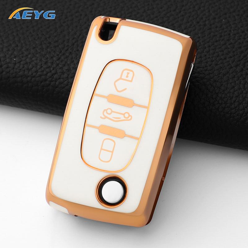 Tpu Car Remote Key Case Cover For Peugeot Partner Expert For Citroen Berlingo Dispatch Ce0523 Ce0536 Hu83/Va2 Accessories