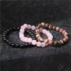 3Pcs Natural Stone Bracelet 8mm Rhodonite Rose Pink Quartzs Amethysts Hematite Bracelets For Women Men Zircon