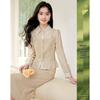 Elegantes Damen-Set mit Langarm-Oberteil und Midirock