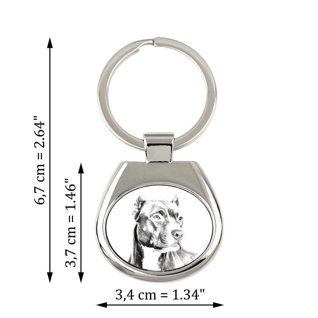 Pit Bull, Americký pitbulteriér, Pitbull teriér, APBT - klíčenka s pejskem, klíčenka s potiskem, personalizovaný přívěsek od značky Art-Dog