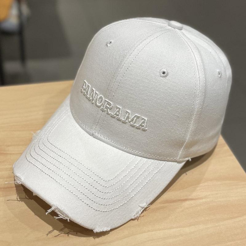 

кепка с вышивкой букв, с необработанным краем, детская, весенне-летняя, модная, универсальная, уличная, солнцезащитная бейсболка (54-58Cm) Adjustable