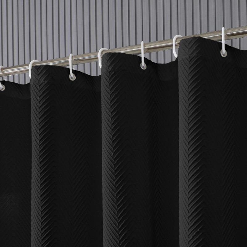 Wodoodporny do łazienki Bez wiercenia Partycja Zestaw zasłon prysznicowych Zasłony prysznicowe Odporny na pleśń Zasłona prysznicowa z 12 haczykami