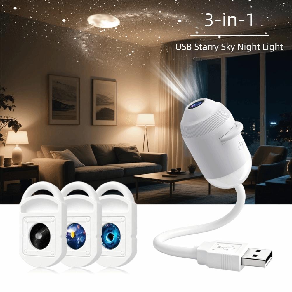 High-definition Galaxy Star Projector Flexible Gooseneck Atmosphere Lamp Holographic Projector Car