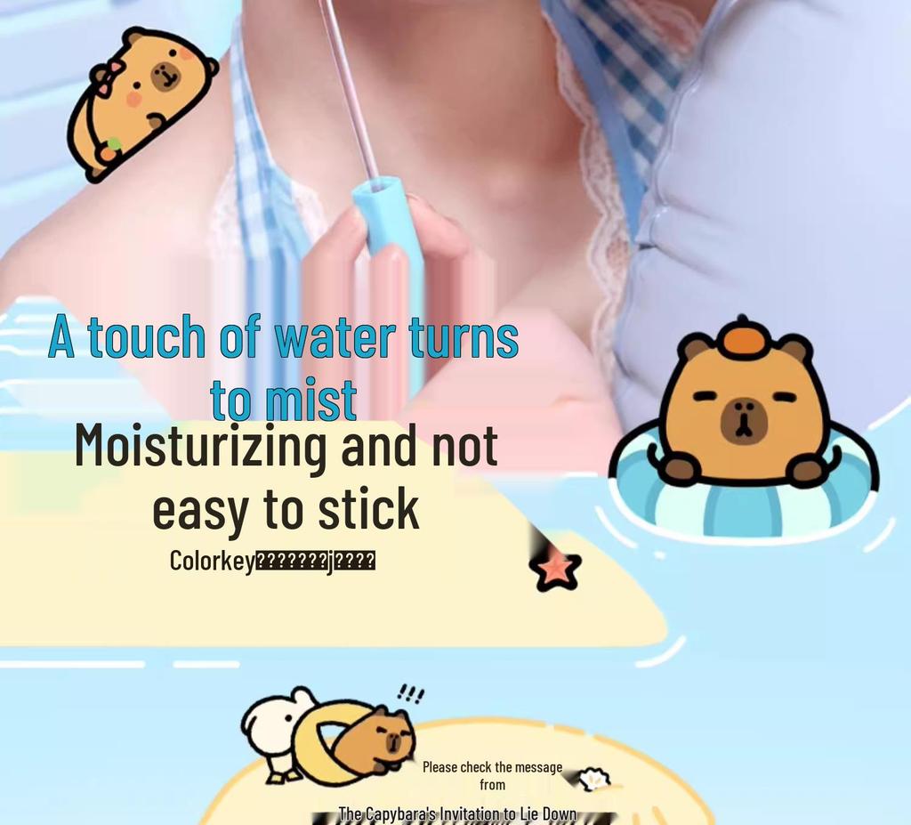 Colorkey Water Mist Lip Glaze: Qixi Capybara Non-Transfer Lipstick for Women