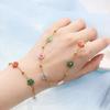 Unique Crystal Flower Bracelet/Necklace Handmade Accessories Gold Color Beads Chain Choker/Handchain for Everyday Wear