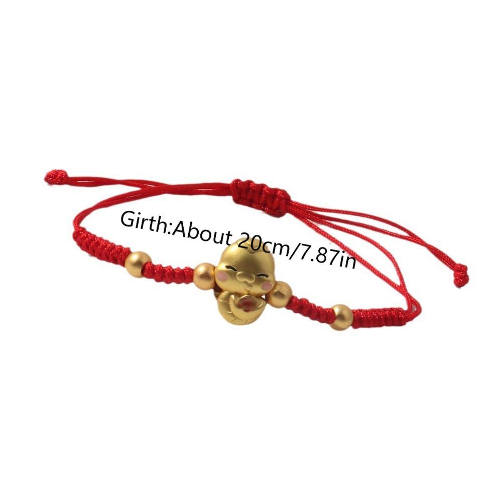 Chinese Style Lucky Red Rope New Year Fortune Bracelet Cute Snake Year Bracelet  Women