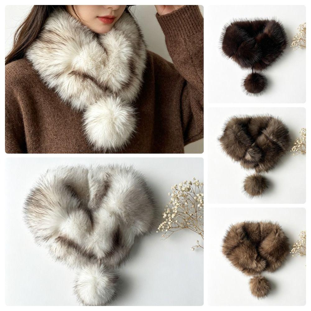Keep Warm Plush Scarf Coldproof Neck Wrap Soft Neck Warmer  Winter