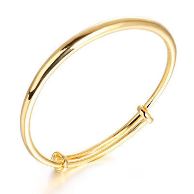Korean-Style Adjustable Silver Bracelet - Round Belly Design for Women