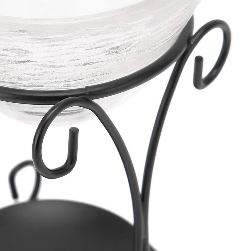 Elegant Scent Burners Essential Oil Diffuser With Crystal Glass Dish and Iron Stand Candle Melter For Home Decoration