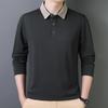 Affärsmässig och avslappnad herr långärmad POLO Gran Plus Sammet Stor storlek Krage T-shirt Herr Höst och Vinter Mångsidig Bas Topp