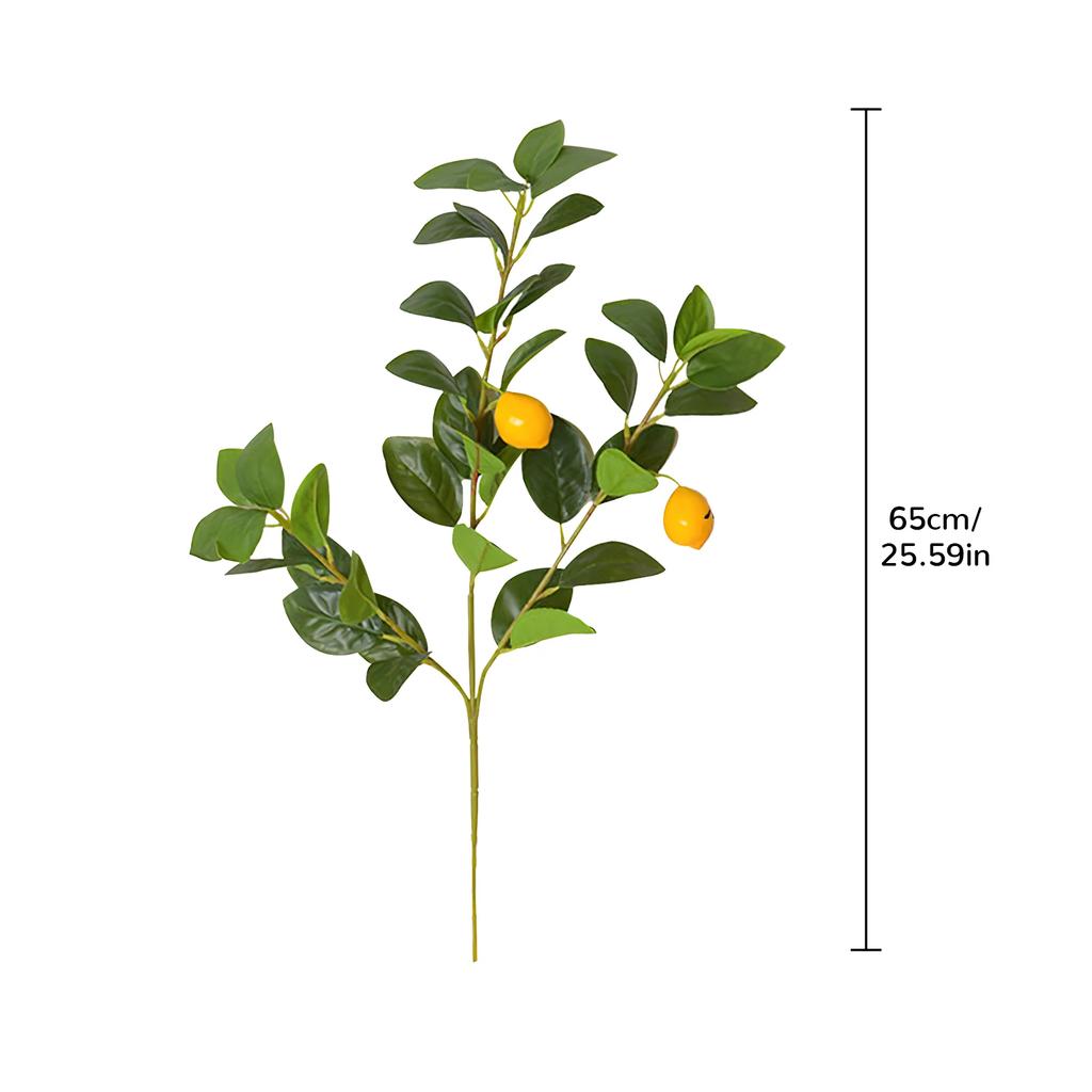 Artificial Lemon Branches Lemon with Green Leaves Lifelike Fake Lemon Leaf Picks Home Table Decoration Garden Kitchen Vase Decor