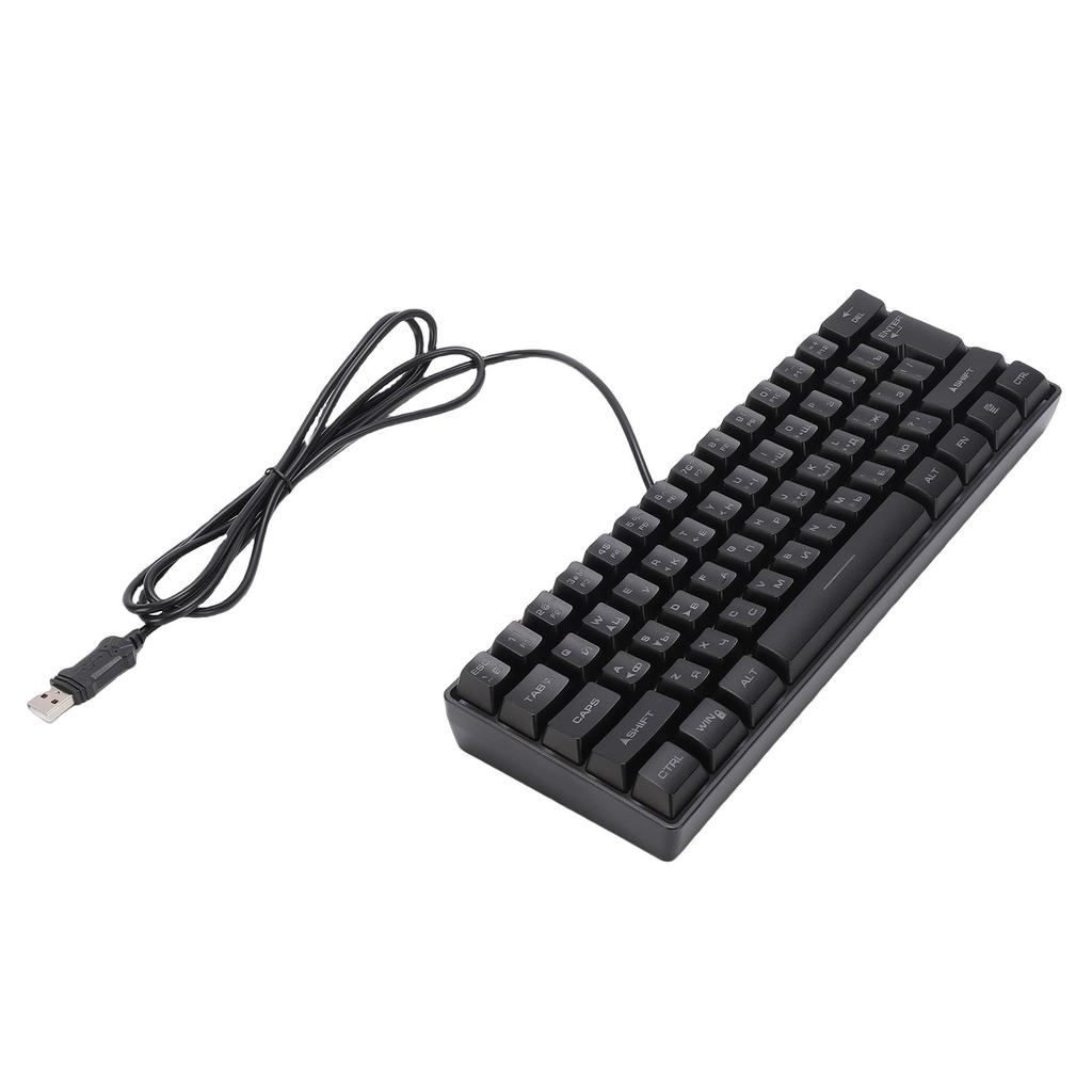 Russische Mechanische Gaming-Tastatur 61 Tasten Kompakt RGB Kabelgebunden Russisch Englisch Tastatur für Arbeit Geschäftsreise