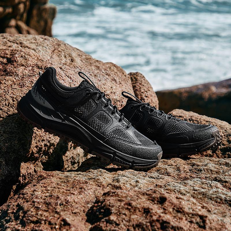 New LiNing CF Tracing Collection Elegance Lite RT Cushioning Wear Resistant Low Top Trekking Shoes Men's Black AHTU003-4