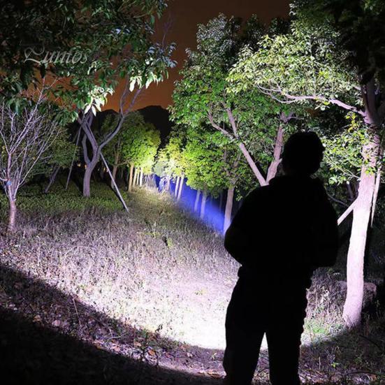 Portable Flashlight Camping High Brightness Multiple Lighting Modes Long Beam Distance Ergonomic Handle with Side Light Waterproof Hunting Emergency