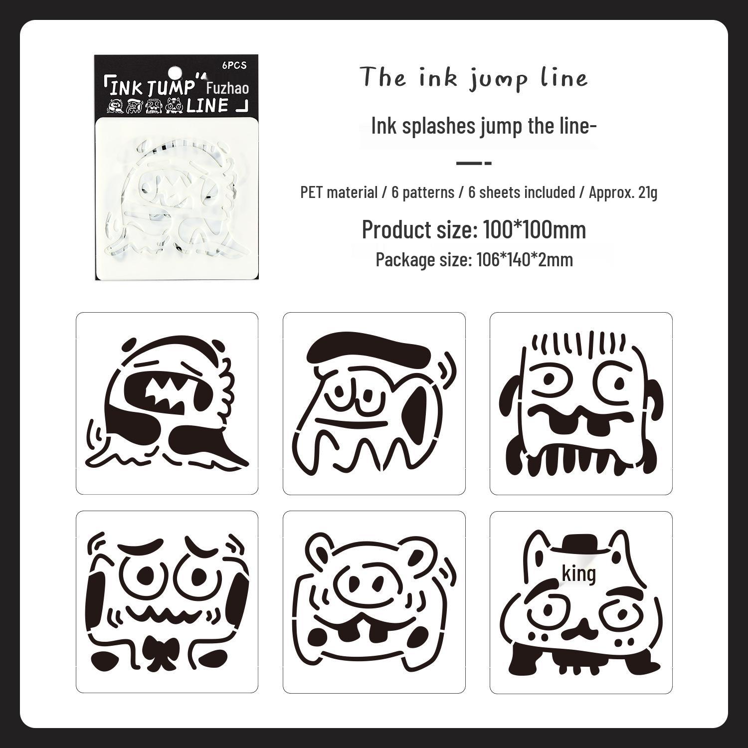 Yuezhen Graffiti Kid Hand-painted DIY Hollow-out Diary Painting Stencil