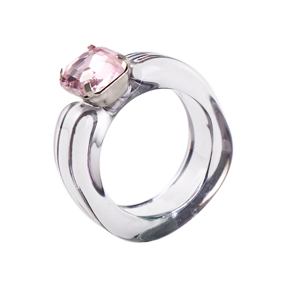 Elegant Retro Girls Acrylic Women Cool Finger Ring Fashion Jewelry Transparent Resin Rings кофейный