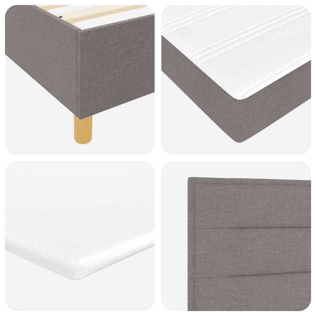 Box Spring Bed with Headboard Taupe 160 x 200 cm Fabric
