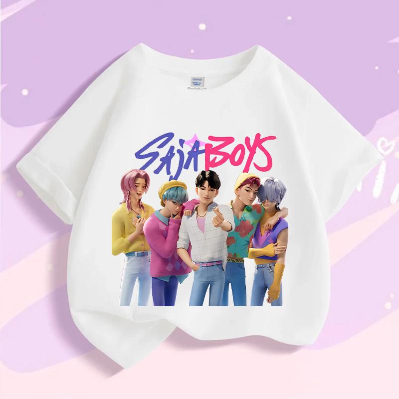 Kpop Tričko Lovce démonů Dětské Roztomilé Rumi Mira Zoey Trička Dívky Chlapci Léto Krátký rukáv Dětské Volnočasové Topy Bavlněné Oblečení Dárek