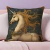 Vintage Medieval Unicorn ART Pillow Case Ultra Soft Skin Friendly Fabric Cloud Like Comfort  Concealed Zipper