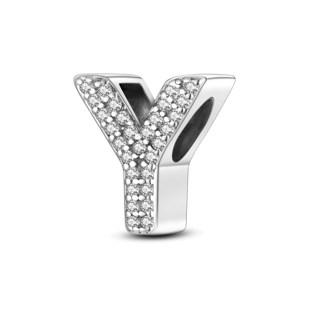 Charms 26 Letters A To Z Alphabet Spell Words Diy Name Copper Beads With Heart Fit Original Bracelet Diy Ladies Girl Jewelry