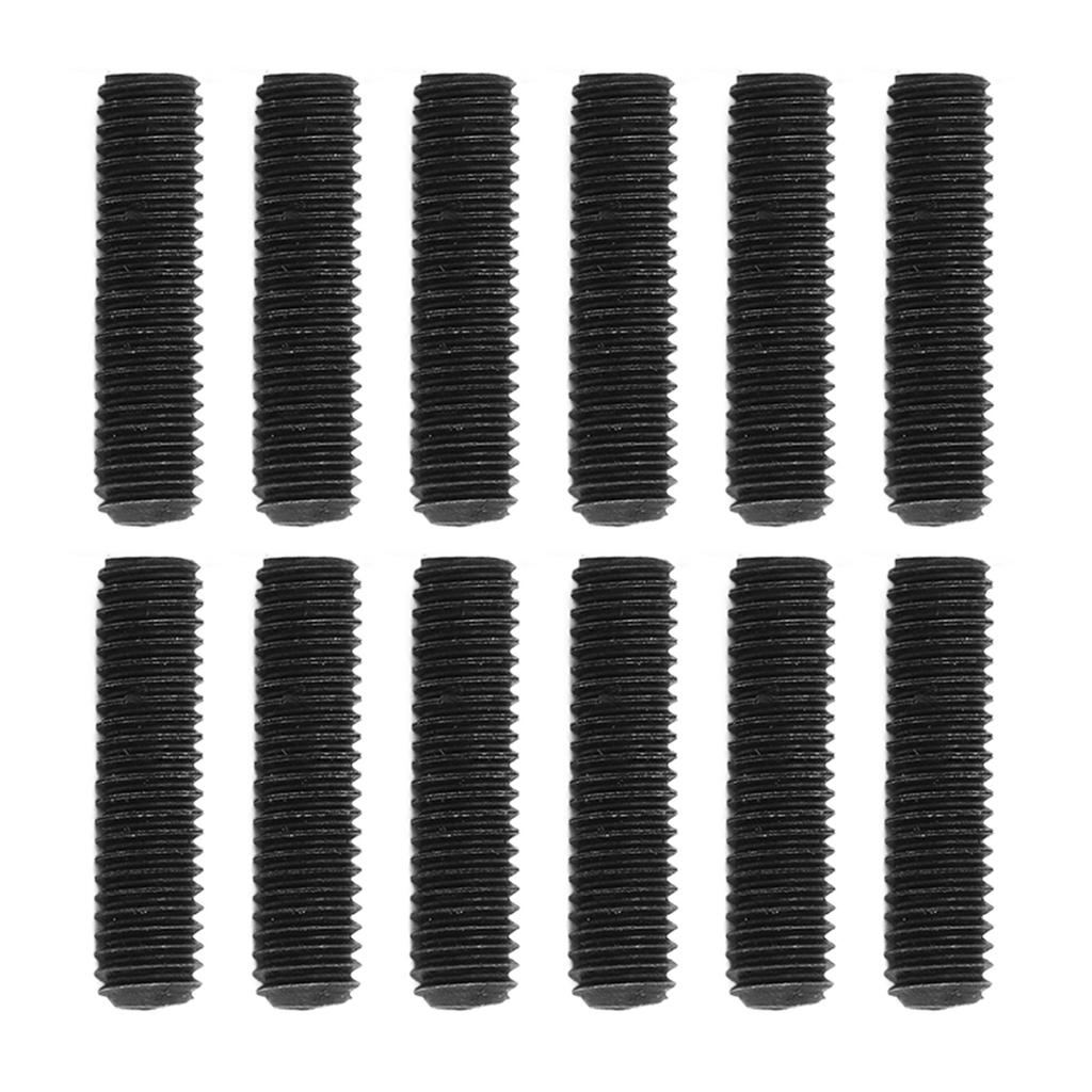12Pcs Guitar Screws Clear Thread Metal Tight Connection Electric Guitar Bridge Screws Black
