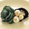 Women Satin Ribbon Rose Hairband Elastic Hair Ties Band Rope Ponytail Holder