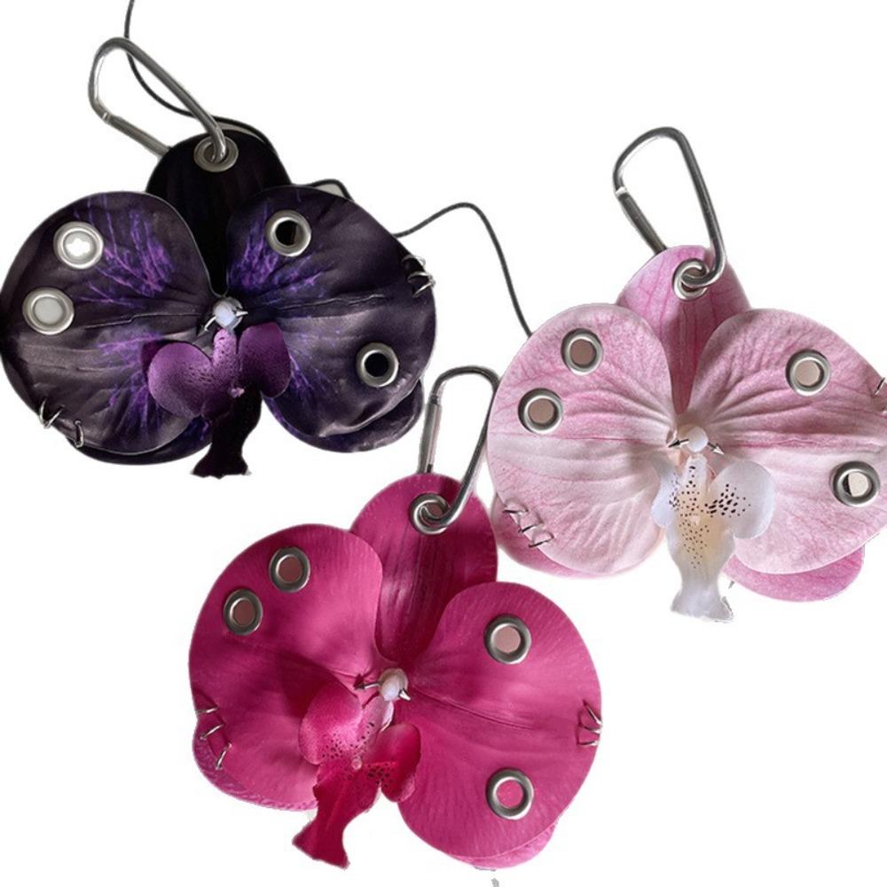 Colorful Simulation Flower Keyring Simulation Flower Flower Bag Pendant Butterfly Orchid Keychain