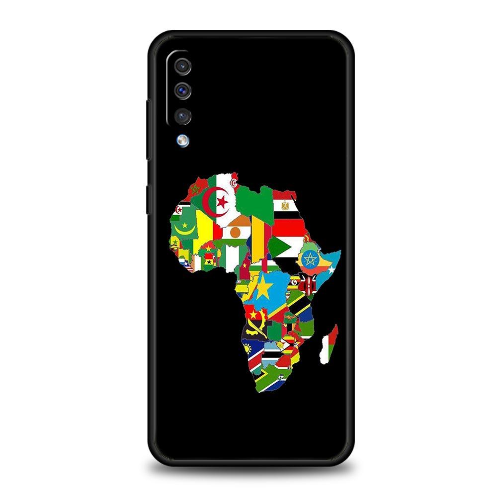 Phone Case For Samsung Galaxy A16 A14 A12 A54 A52 A50 A22 A20e A06 A04s A32 A72 A70 A30 A34 Cover Africa Map Geography Painted