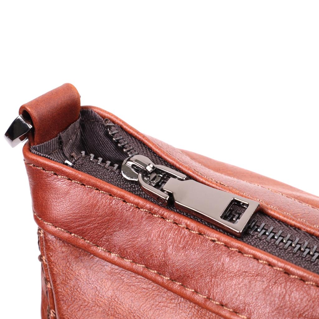 Damen Lederhandtasche mittlerer Größe mit einem Fach Vintage Bag 22566 Hellbraun