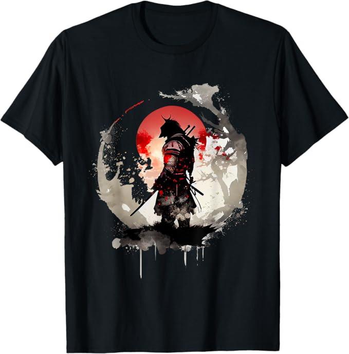 Samurai Ronin Moon T-Shirt - Black - S to 5XL XXL