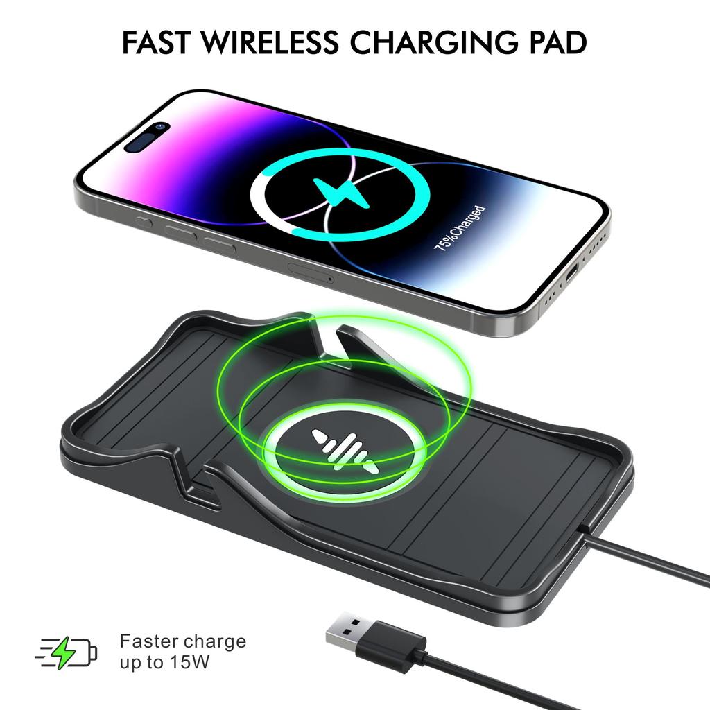 Kabelloses Auto-Ladegerät LadePad LadeMatte Schnell 15W 10W 7.5W Quick Charge Adapter Ständer Halter für iPhone 16 15 14 13 Samsung S25 S24