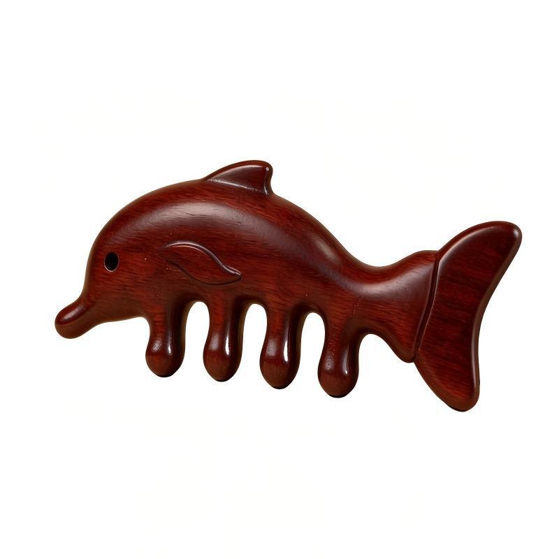 Massage Comb Head Massager Sandalwood Massage Board Four Tooth Comb Whale Comb Scalp Scraping Massager Body Massage Tool