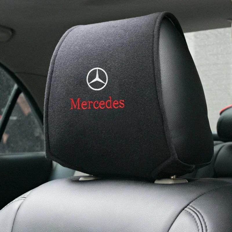 

2025 For Mercedes-Benz 1PCS Hot Car Headrest Cover Fit for Mercedes Benz New B/C/E Class A Class C200L GLC GLK New CLA GLA Acces