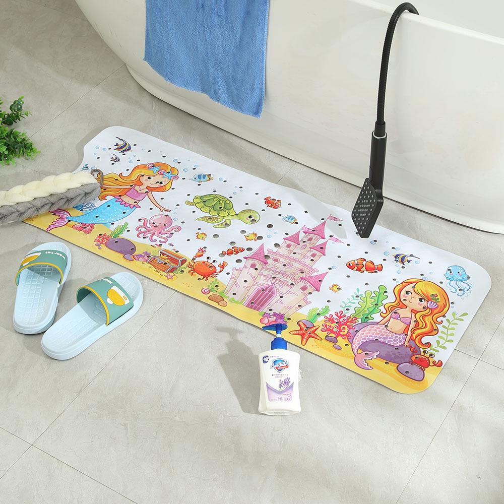 Tappetino antiscivolo in PVC per vasca da bagno - Sott'acqua, Cartoon Esteso, Tappetino da Pavimento per Bambini, 100x40cm