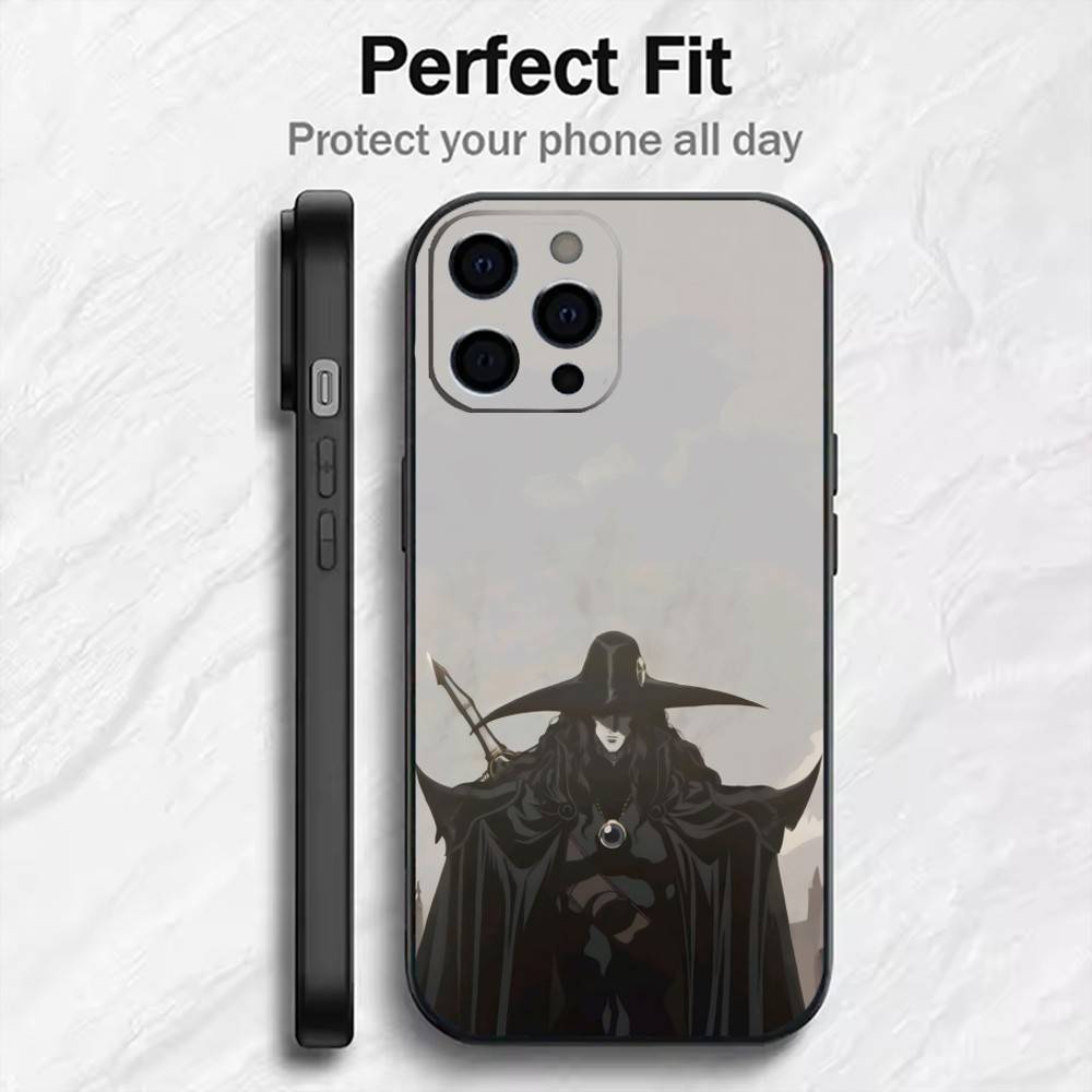 D Blood-lust V-Vampire HunterS Phone Case For iPhone17,16,15,14,13,12 Plus,Max Soft Silicone Black Cover iPhone15pro