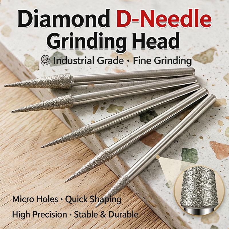 6Pcs 1-4Mm Diamond Grinding Head Needle Bits Burrs Engraving Carving Tool 2.35Mm Shank Diameter