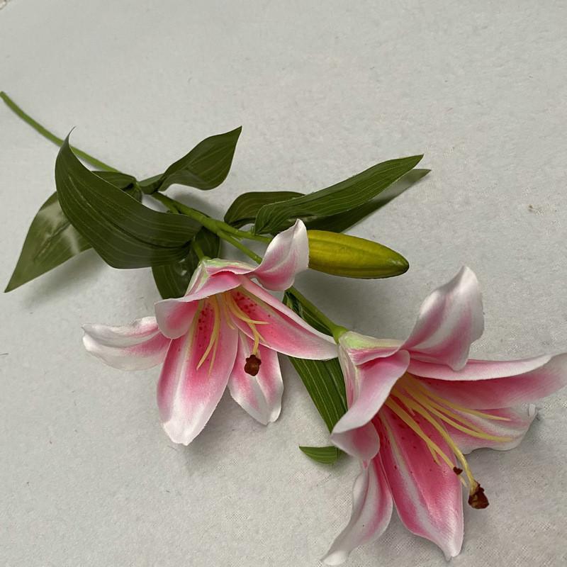 Cloth Realistic 3d Artificial Lilies Fake Flowers For Wedding Decor Home Props