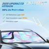 Iridescent Sun Shade for Car Windshield, Foldable Universal Car Windshield Upgrade Sunshade Enhanced UV Rays Reflective Sun Visor Shade Keeps Vehicle