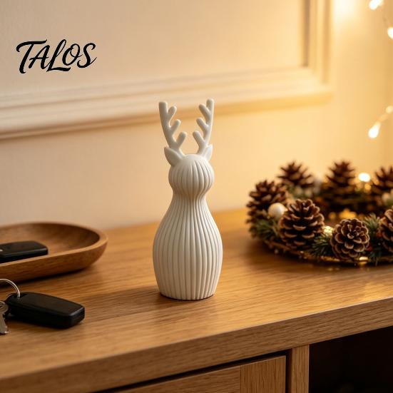 Minimalist Desktop Ornament 3D Printed Reindeer Sculpture, Modern Deer Figurine, Creative Sculpture for Office Holiday Elk Statue Living Room Tabletop