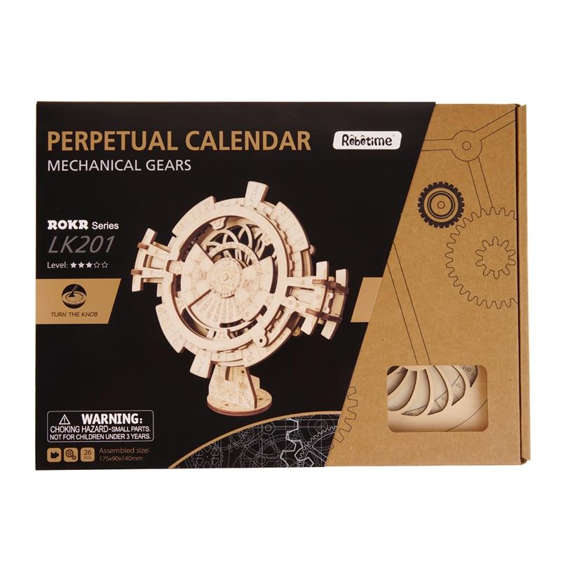 Creative DIY Perpetual Calendar Wooden Model Building Kits Assembly Toy Gift for Children Adult