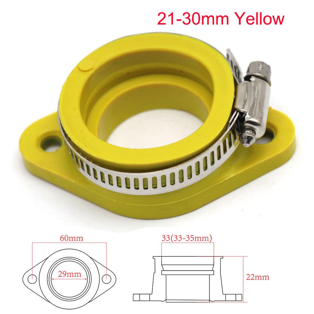 Motorcycle Pit Dirt Bike Carburetor Adapter Inlet Intake Pipe Rubber Fit for KEIHIN MIKUNI KOSO PE PWK 21-34mm Air Intake