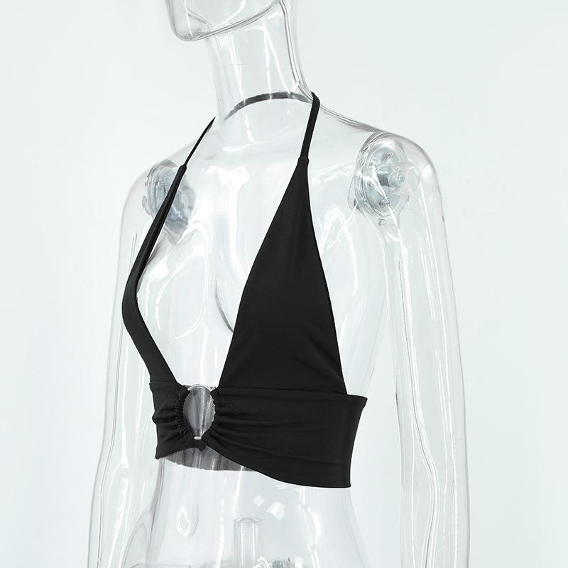 Móda Nová Halter Dámská Sexy tílka bez rukávů Slim Fit Letní vesta Dámský Streetwear Y2K Tanky Camis Dámské Oblečení 24384