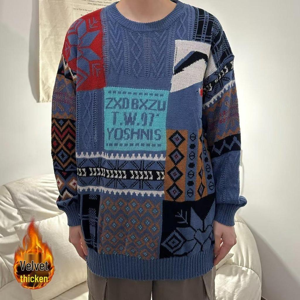 Men's Christmas Sweater: Thick, Warm Knitwear in Hong Kong Style - Trendy, Loose-Fit for Couples